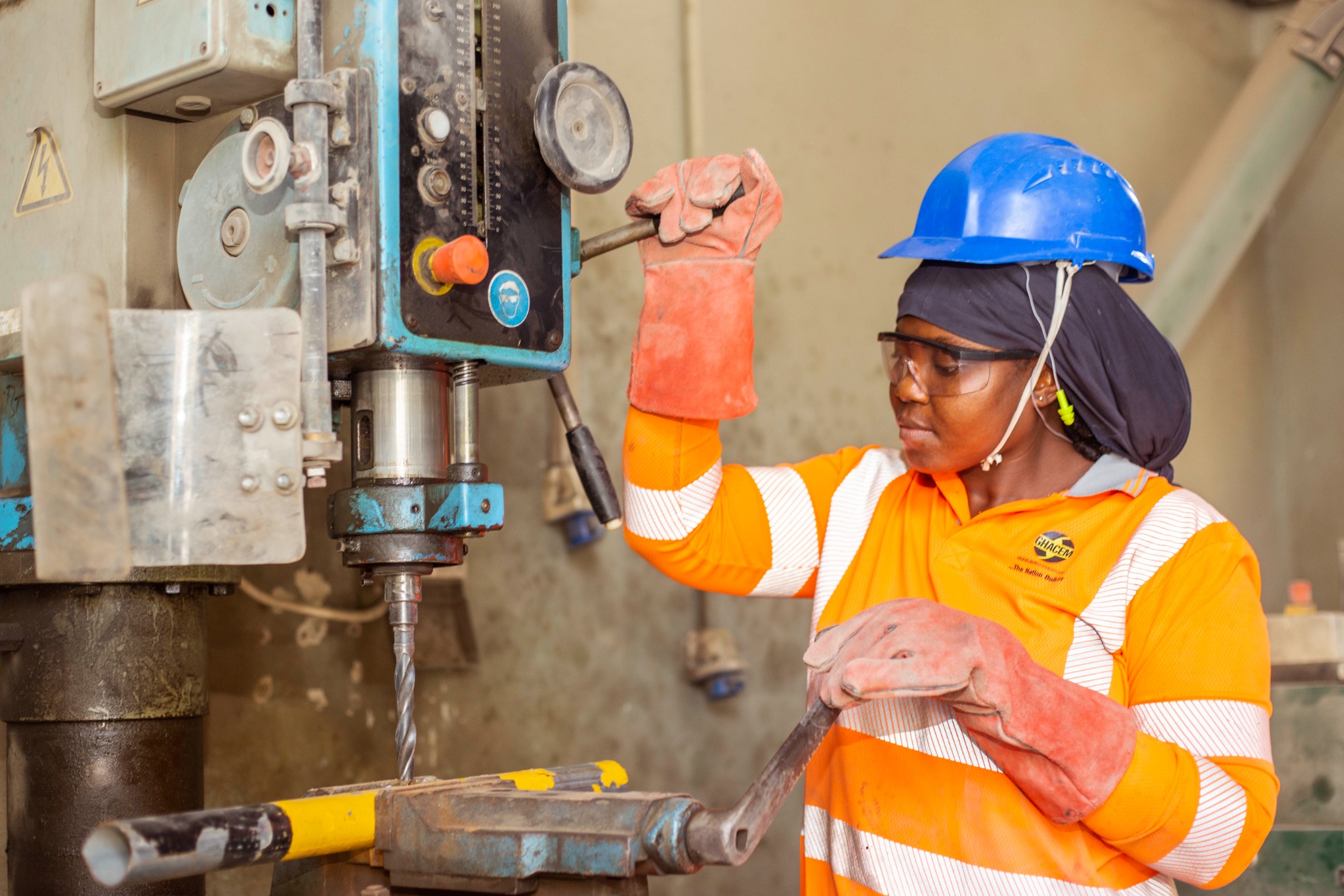 Woman undertaking practical technical training